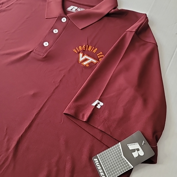 Russell Maroon Virginia Tech Hokies NCAA Classic Dot Mesh Polo Shirt Men's 2XL. - Picture 4 of 6